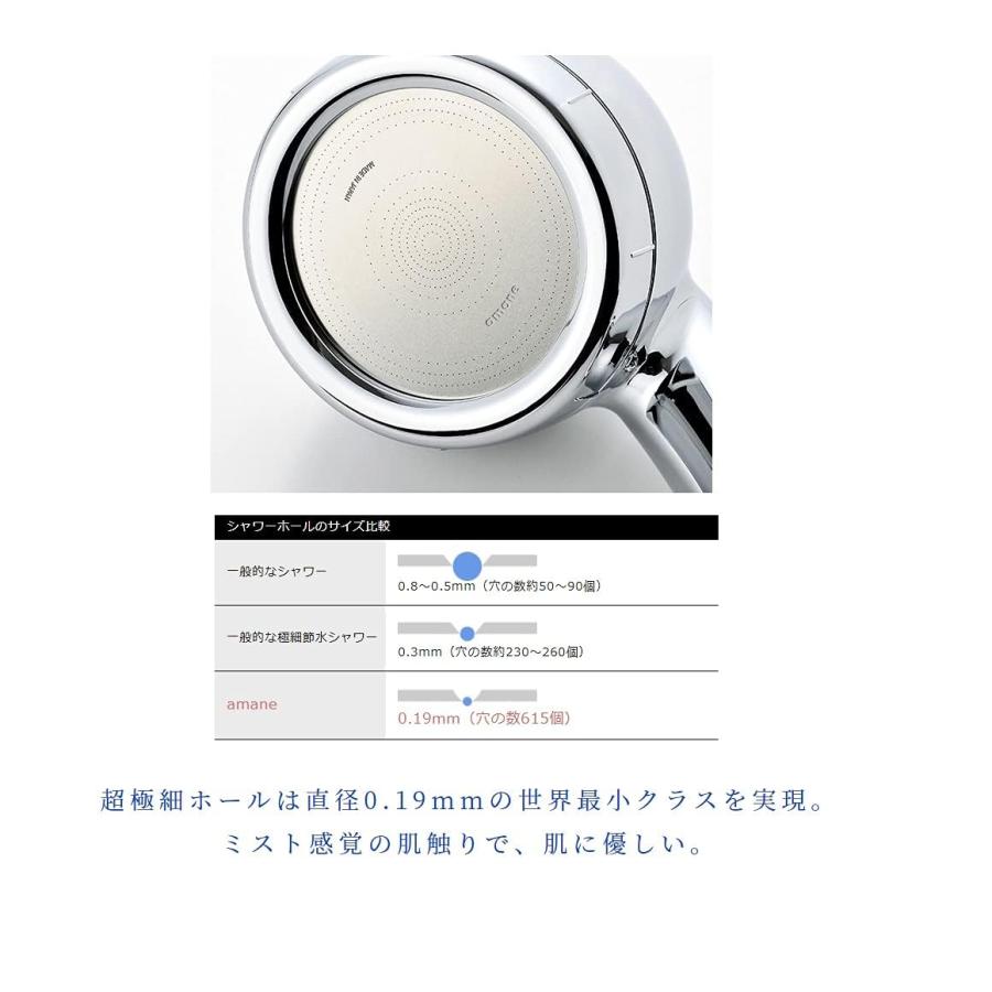日本製】amane 天音／あまね シャワーヘッド アダプター3種付き