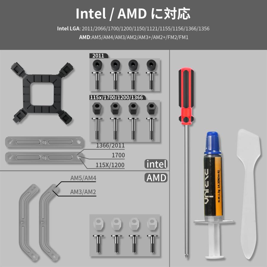 Novonest CPUクーラー 空冷 CPUファン 静音 サイドフロー型 シングルタワー デュアルPWMファン cpu fan [Intel/AMD｜vastforest｜08