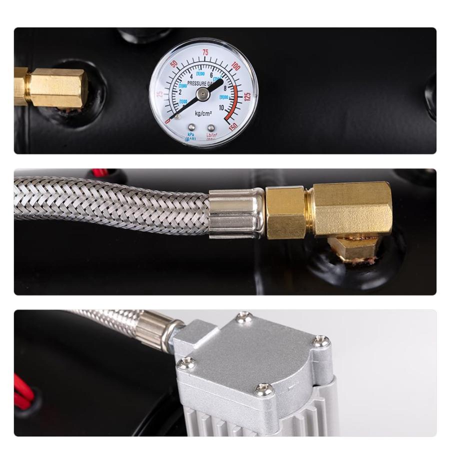 12V 15A オイルレス エアーコンプレッサー 150PSI 3L タンク 12V 15A オイルレス エアーコンプレッサー 150PSI 3L タンク