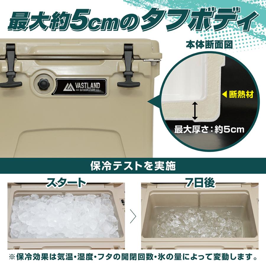 VASTLAND タフクーラーボックス 33.1L T型フックタイプ ロトモールド 