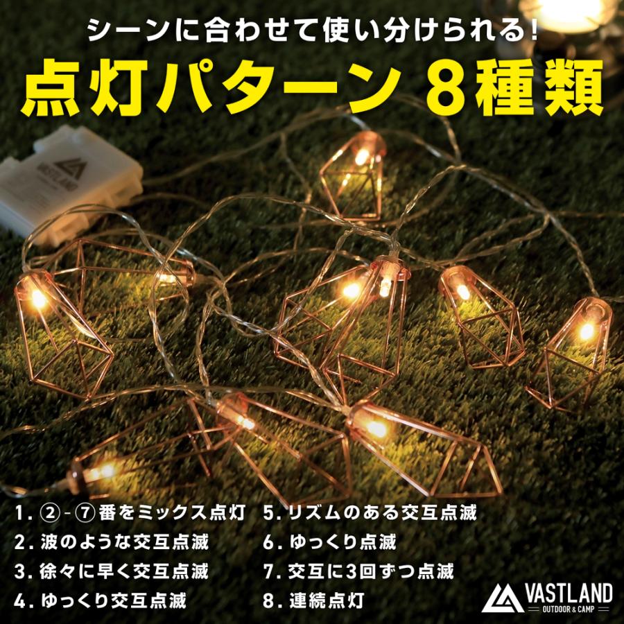 VASTLAND LED ストリングライト 10灯 全長3m 点灯8パターン キャンプ用 照明｜vastland｜03