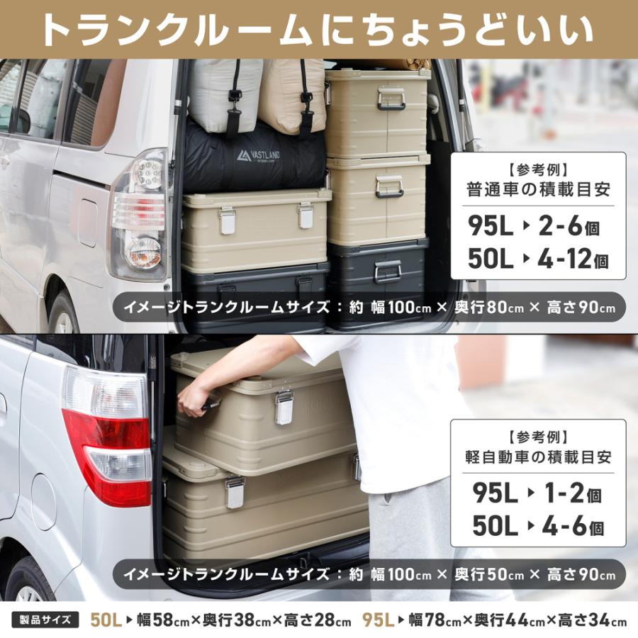 VASTLAND（ヴァストランド） アルミコンテナ 95L 板厚1.5mm 耐荷重