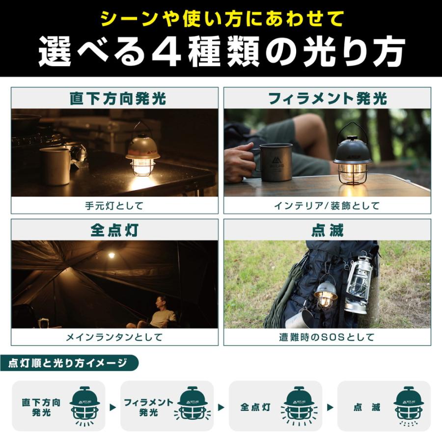 取引者決定ランタン、投光器 VASTLAND LEDランタン 充電式 ベル型 吊り下げ ミニランタン 200