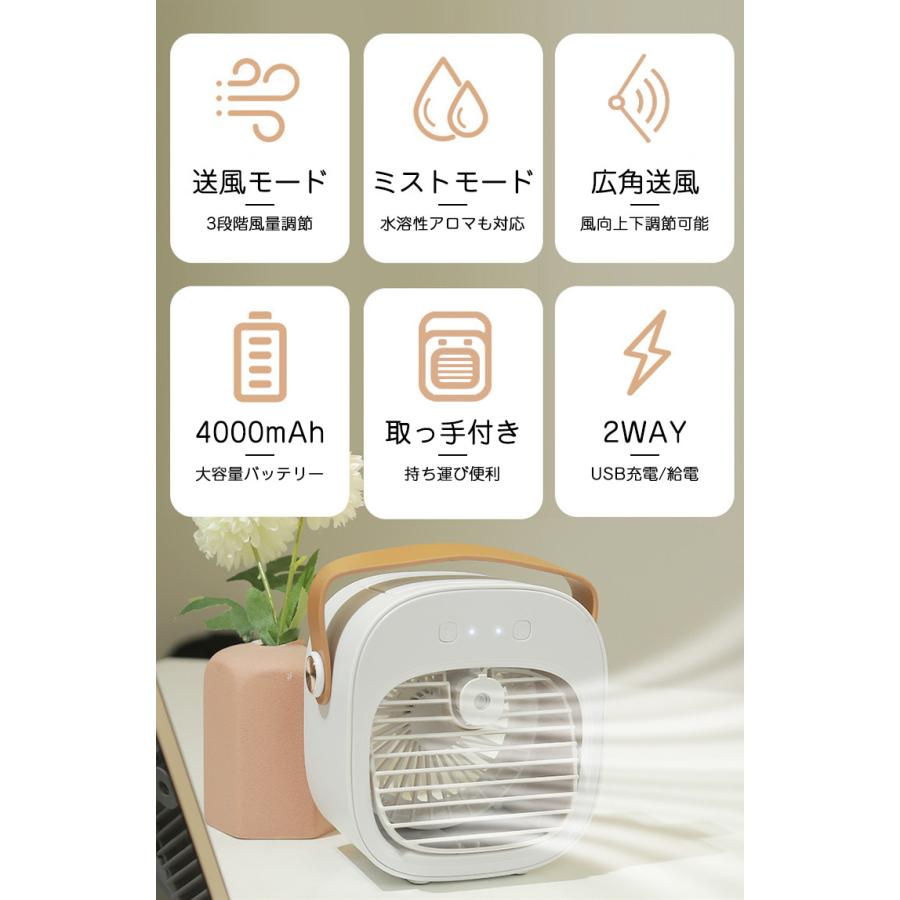 2024改良版 扇風機 冷風機 卓上 水冷式ファン 噴霧機能扇風機 加湿