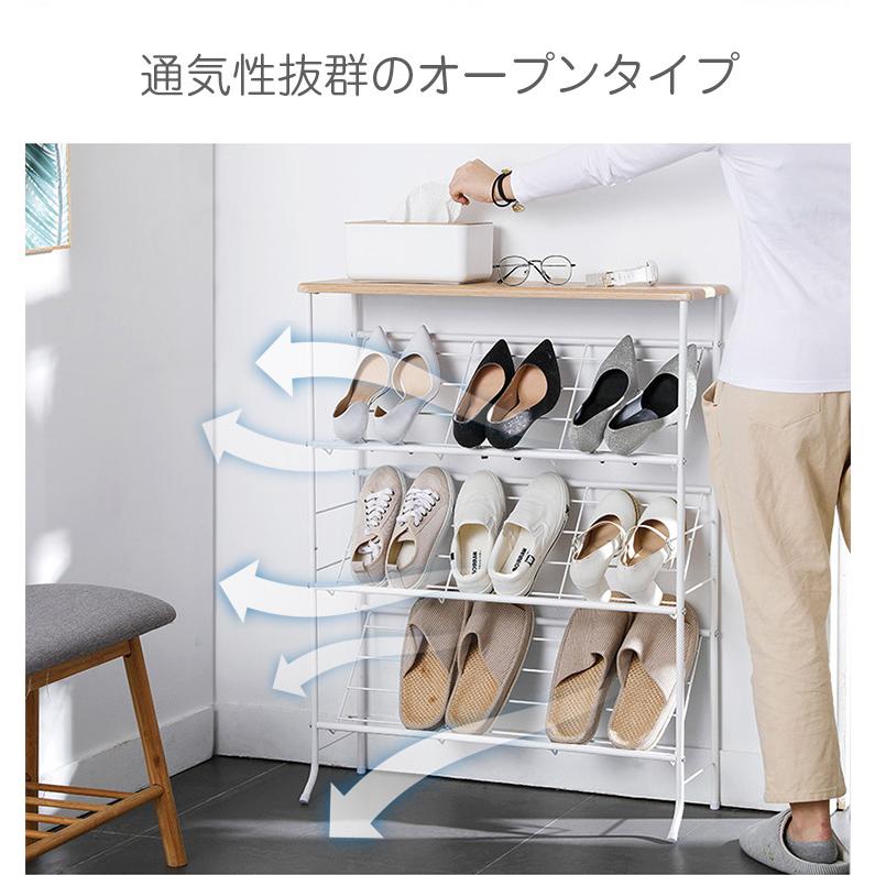 6ヶ月保証 シューズラック スリム 省スペース 玄関収納 幅70cm 木製天板付き 下駄箱 靴箱 組立簡単 オープンラック 靴入れ 収納棚 靴置き おしゃれ シンプル ヴァストマート 通販 Yahoo ショッピング