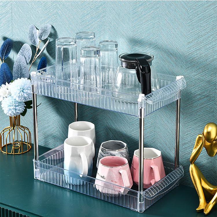 キッチンワゴン キャスター付き 4段 スリム クリア 隙間収納 サイド