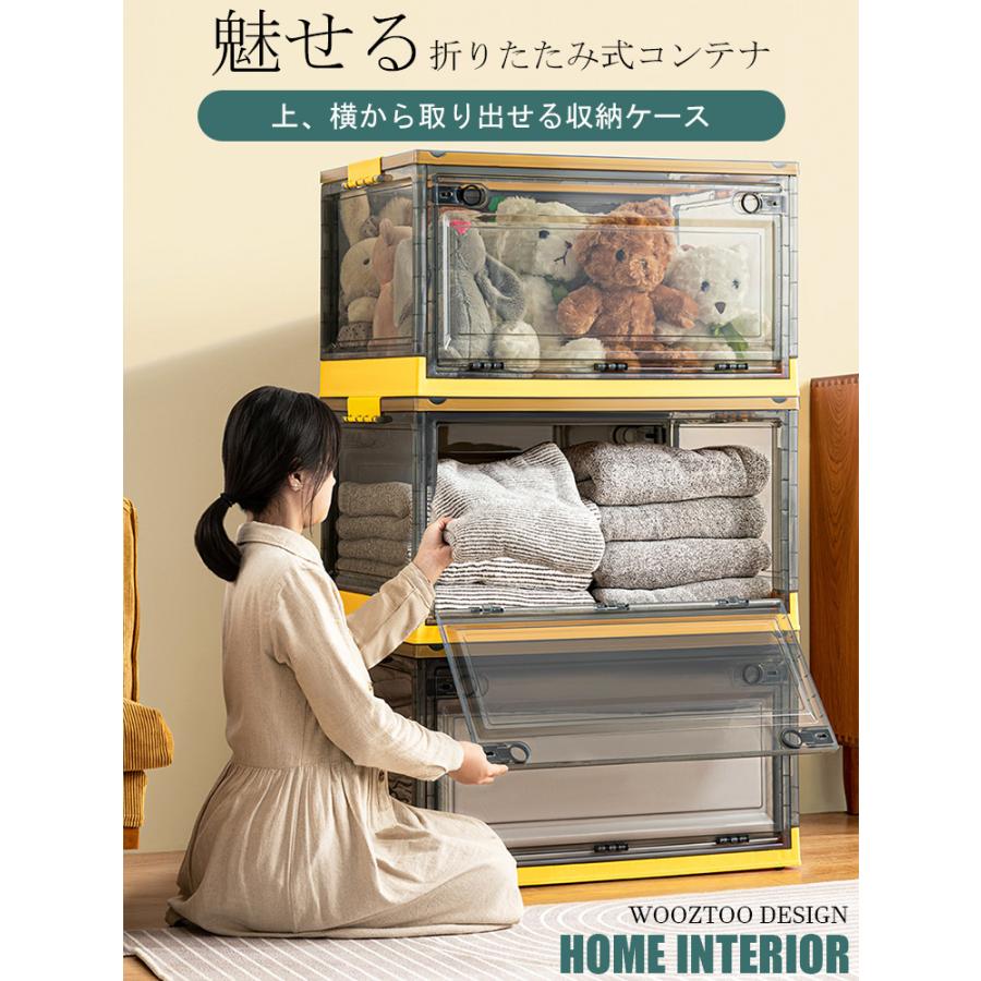 収納ボックス ケース 扉付き 前開き 横開き 折りたた み 小物