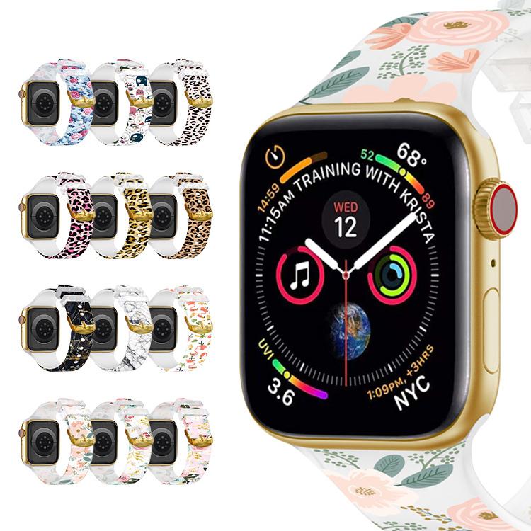 アップルウォッチ バンド シリコン 花柄 Apple Watch SE ベルト アップルウォッチ バンド シリコン 花柄 Apple Watch SE ベルト