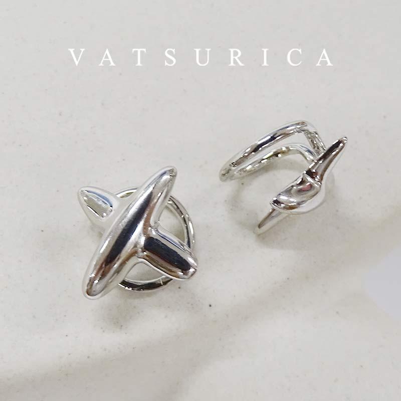 VATSURICA バツリカ ラウンド メタル シルバー イヤリング VATSURICA バツリカ ラウンド メタル シルバー イヤリング