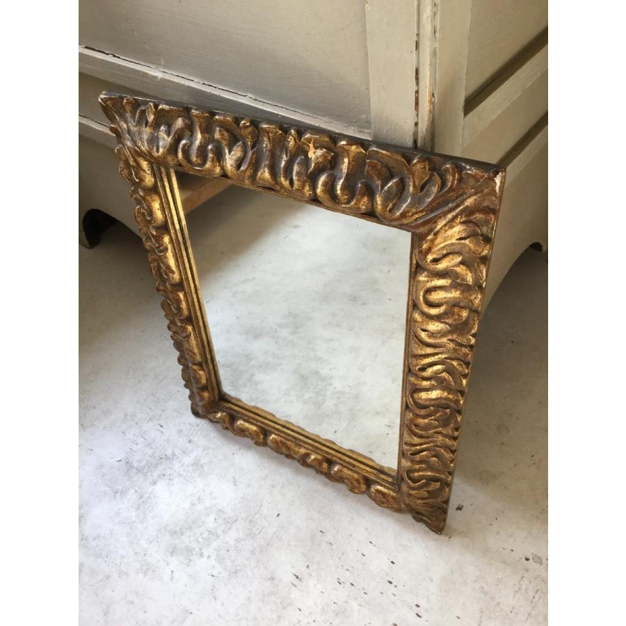 ヴィンテージ ゴールドペイント フレーム ミラー 鏡