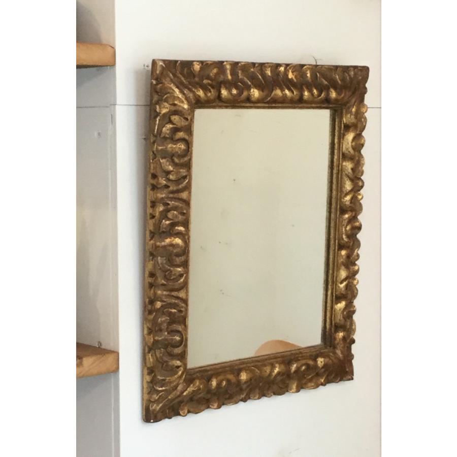 レトロ　ゴールド姿見ミラー　鏡　アンティーク　ビンテージ アンティーク ミラー 鏡 壁掛け レトロ 姿見 ヴィンテージ ゴールド