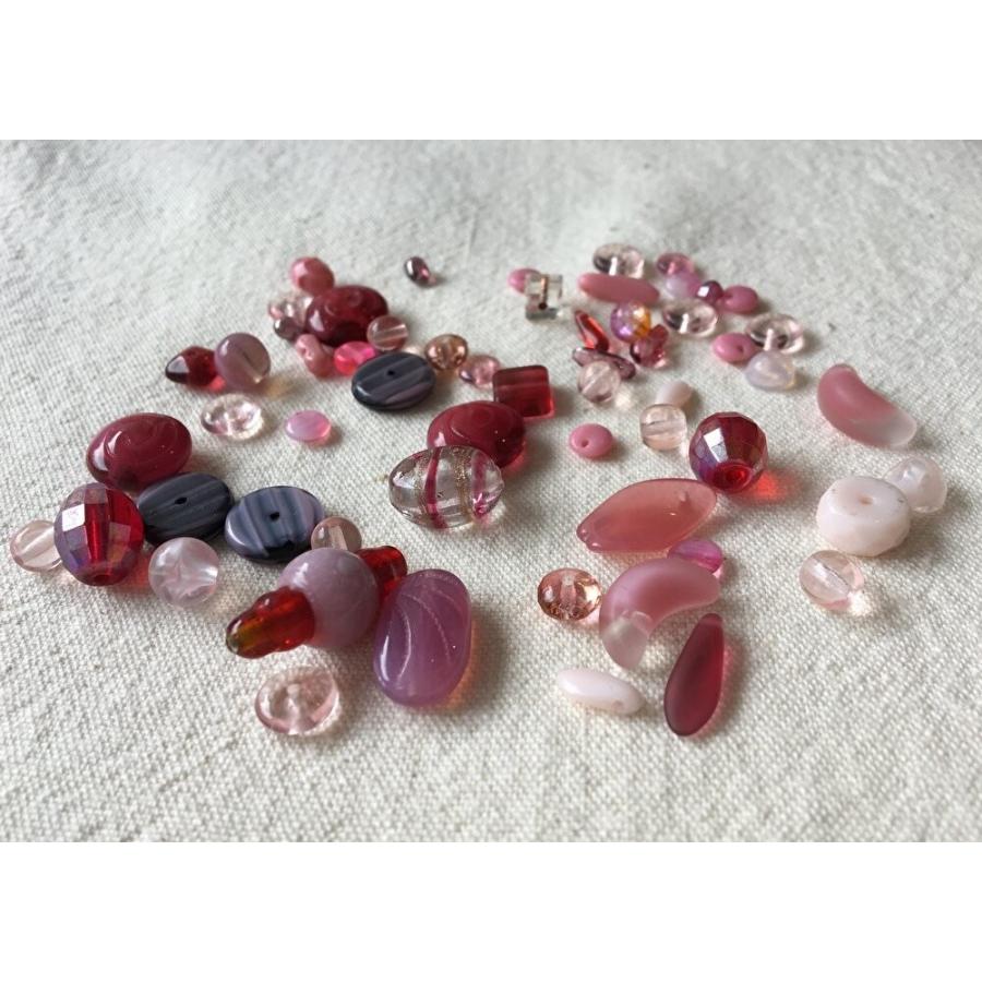 ヴィンテージ ビーズ ピンク アソートパック   ハンドメイド 手作り アクセサリー ネックレス ブレスレット ピアス イヤリング |  | 02