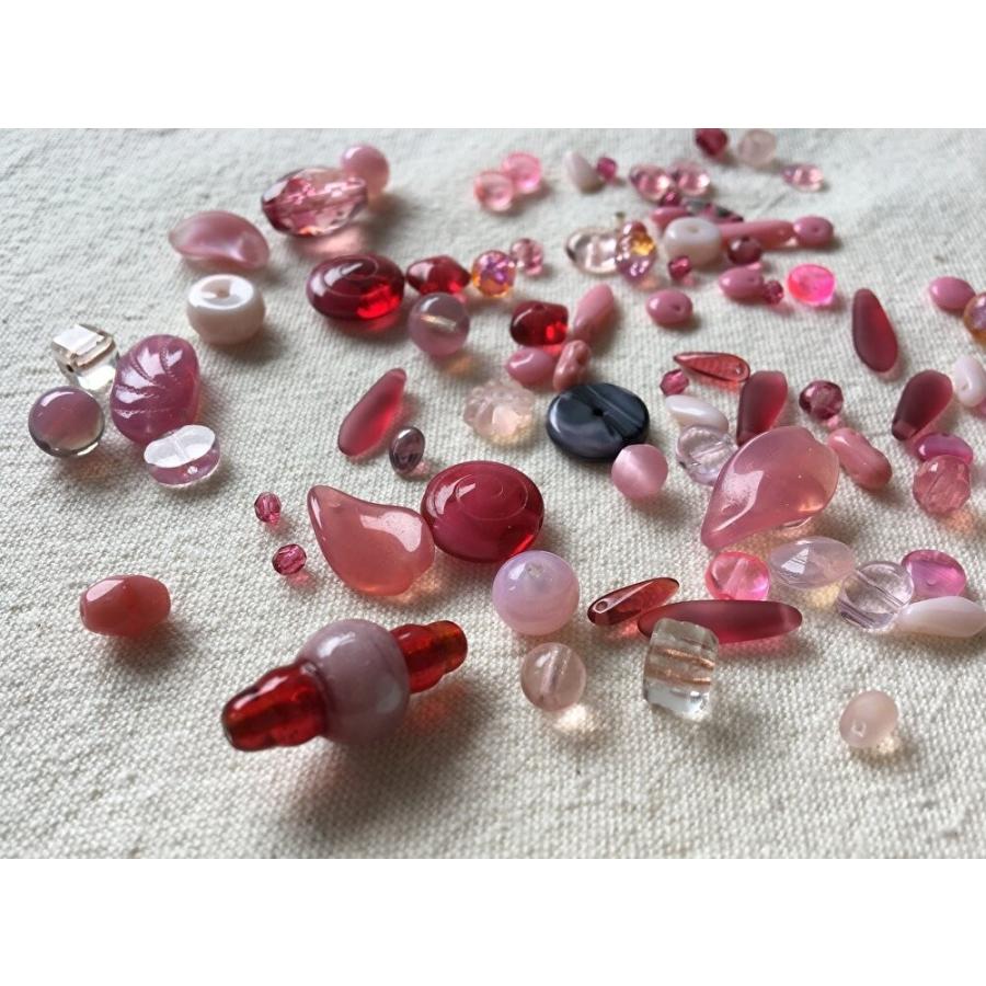 ヴィンテージ ビーズ ピンク アソートパック   ハンドメイド 手作り アクセサリー ネックレス ブレスレット ピアス イヤリング |  | 04