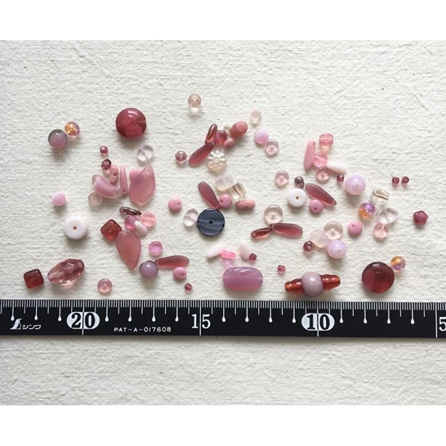 ヴィンテージ ビーズ ピンク アソートパック   ハンドメイド 手作り アクセサリー ネックレス ブレスレット ピアス イヤリング |  | 07