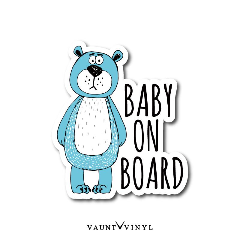 アメコミ風 クマ Baby on board シール ステッカー : VAUNT VINYL
