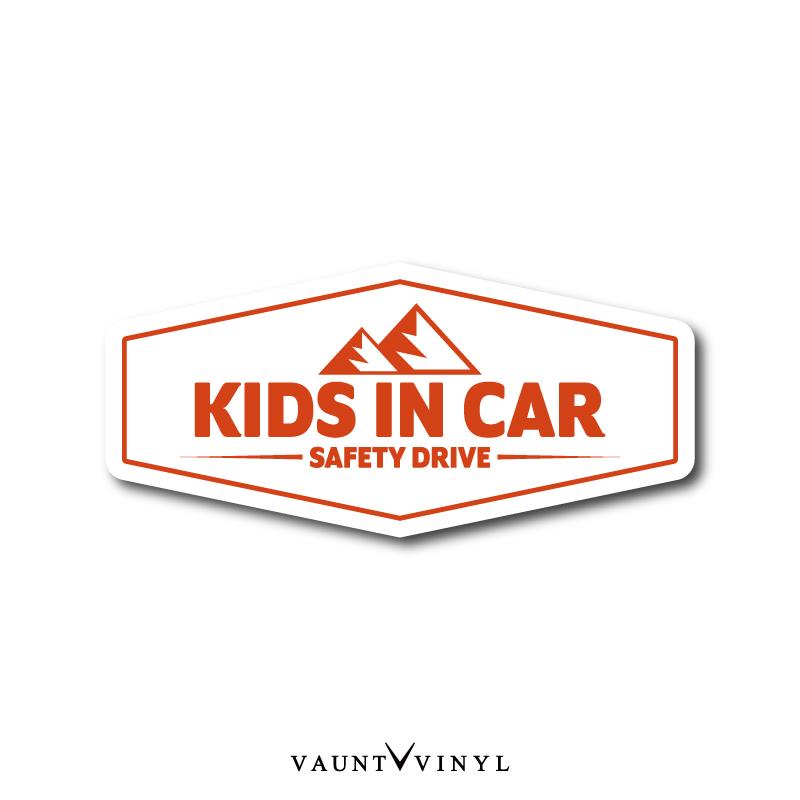 アウトドア エンブレム KIDS IN CAR マグネット ステッカー 釣り