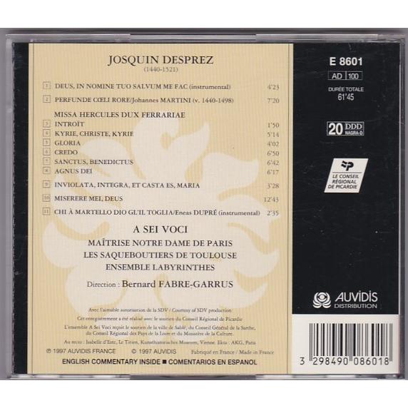 ☆CD Josquin Desprez: Missa Hercules Dux Ferrariae ジョスカン・デ