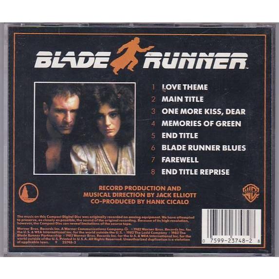 ブレード・ランナー LOVE THEME サントラ　ヴァンゲリス ☆CD Blade Runner ブレードランナー 愛のテーマ/メイン