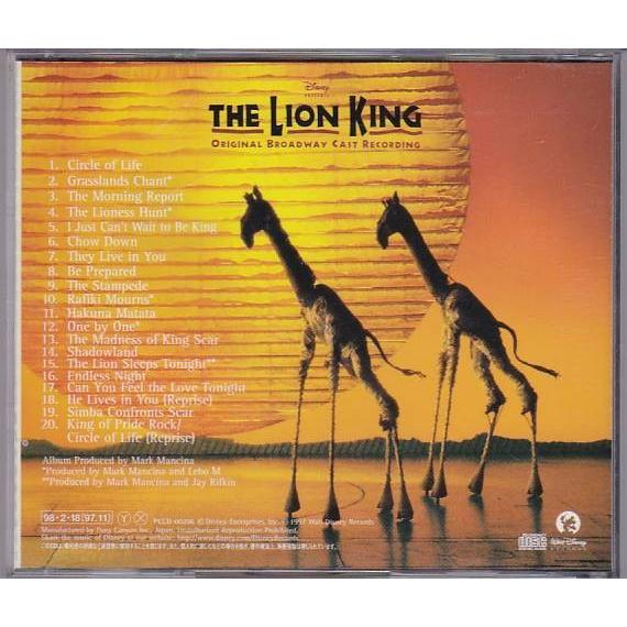 Cd ライオン キング ブロードウェイ ミュージカル盤 対訳付き 370 いちさん堂 ヤフー店 通販 Yahoo ショッピング