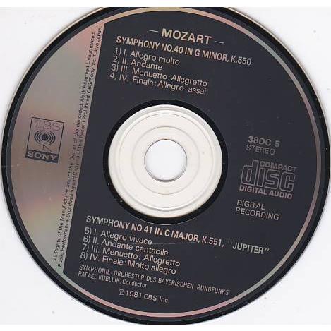 ☆CD モーツァルト:交響曲第40番&第41番 *ラファエル・クーベリック
