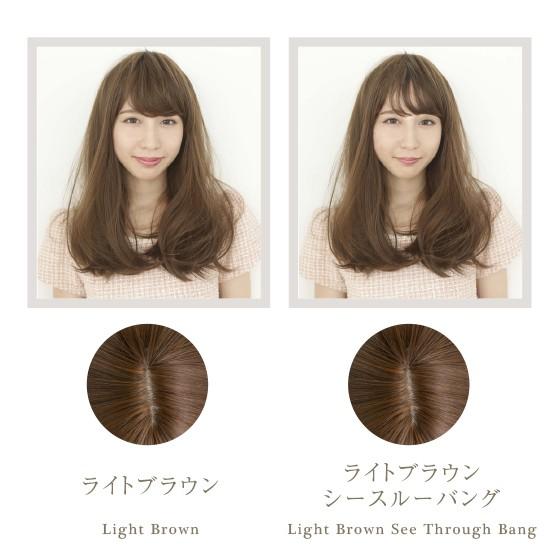ウィッグ 自然 ロング エアリー 女性用 ミディアム ミセス かつら ブラウン 安い | ブランド登録なし | 10