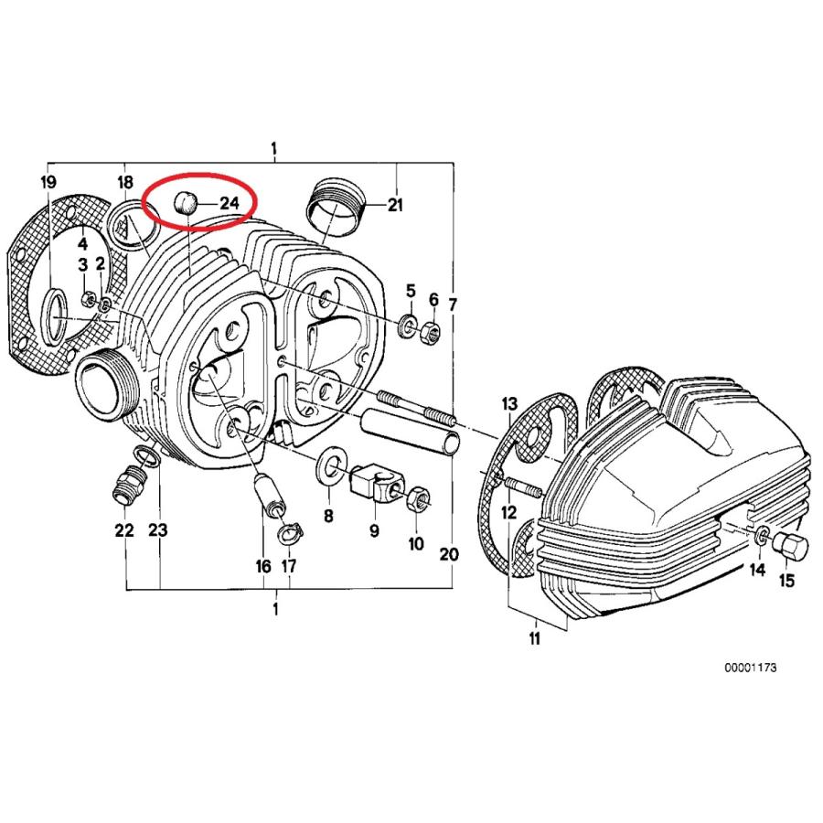BMW　シリンダーヘッド　反共振ラバー　ラバープラグ　12個入りセット　R100RS　R100GS　R100R　R80　R65　R90S　R90/6 |  | 04