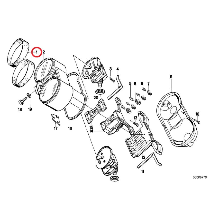 BMW スピードメーター タコメーター ラバーシュラウド 2個セット 純正