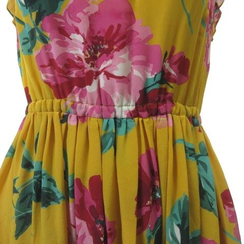 還元祭 中古 ドルチェ ガッバーナ ドルガバ ワンピース ひざ丈 ノースリーブ 花柄 フリル シルク イエロー 黄色 38 Ibs90 レディース ベクトル 古着 上質風合い Www Yalaphone Com