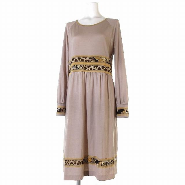 中古 レオナール Leonard ワンピース 膝丈 長袖 フレア ウール シルク混 ベージュ L Ibo3 レディース ベクトル 古着 001 ブランド古着販売のベクトル 通販 Yahoo ショッピング