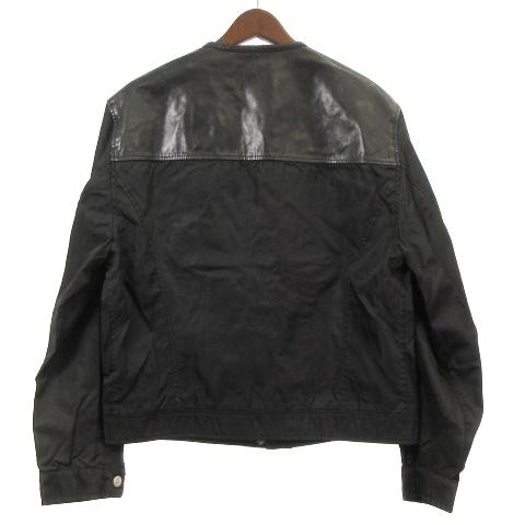 第一ネット ブラック 黒 イタリア製 切替 ナイロン レザー ブルゾン ジャケット ノーカラー Prada 中古 プラダ ジャケ ノーカラー Prada 中古 プラダ Prada M 古着 ベクトル メンズ Ecr13 アウター ジャケット Rameshwarrestaurant Com