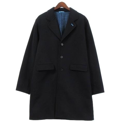 中古 サイコバニー Psycho Bunny チェスターコート ロング 3b ウール 紺 ネイビー L アウター メンズ Sale 90 Off