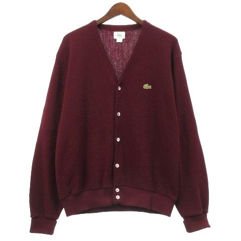 中古 ラコステ Lacoste Izod カーディガン 80 S 90 S ニット ヴィンテージ アクリル カーディガン 長袖 ヴィンテージ Usa製 トップス ボルドー L メンズ ベクトル 古着 ブランド古着販売のベクトル レッド 001 新品 正規品