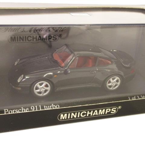 未使用品 ミニチャンプス MINICHAMPS ポルシェ Porsche 911 turbo 1995 1/43 ミニカー 自動車 模型 Black metallic 黒系 ブラック系｜vectorpremium｜02