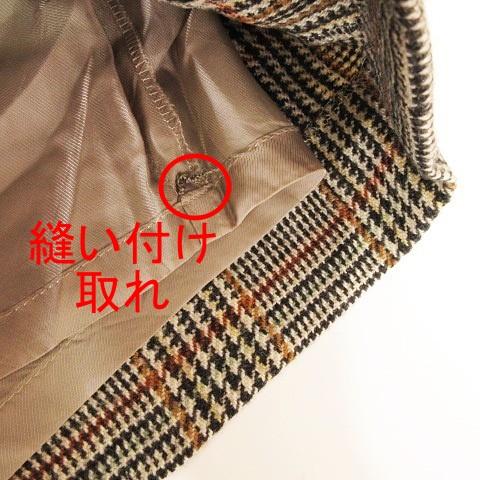 アクアスキュータム AQUASCUTUM ヴィンテージ 台形 スカート ひざ丈 グレンチェック ウール シルク混 11 M〜L ベージュ系 ■SM レディース｜vectorpremium｜05