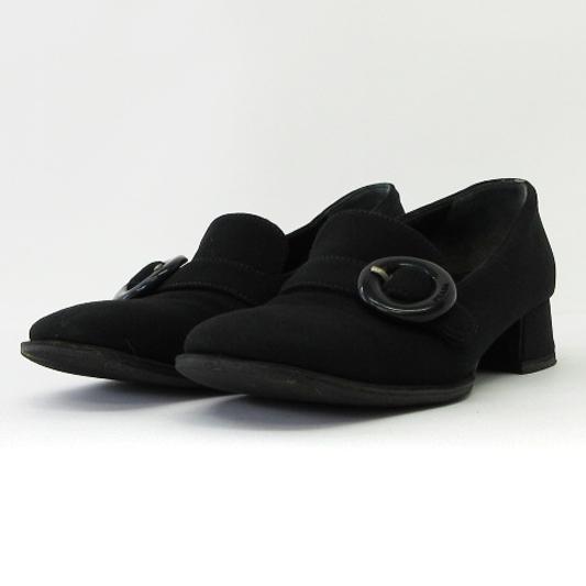 プラダ PRADA パンプス ローファー ベルト イタリア製 黒 ブラック 35 
