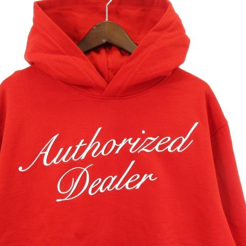 未使用品 ジャストドン just don AUTHORIZED DEALER HOODIE パーカー プルオーバー スウェット 刺繍 裏毛 32JUSM30 赤 レッド M メンズ｜vectorpremium｜03