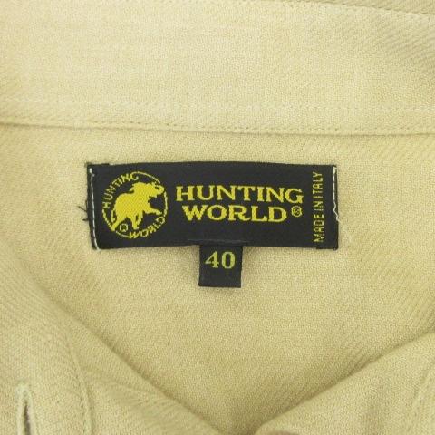 ハンティングワールド HUNTING WORLD シャツ ブラウス ウール コットン 金ボタン イタリア製 7分袖 半端袖 ベージュ 40 M位 レディース｜vectorpremium｜05