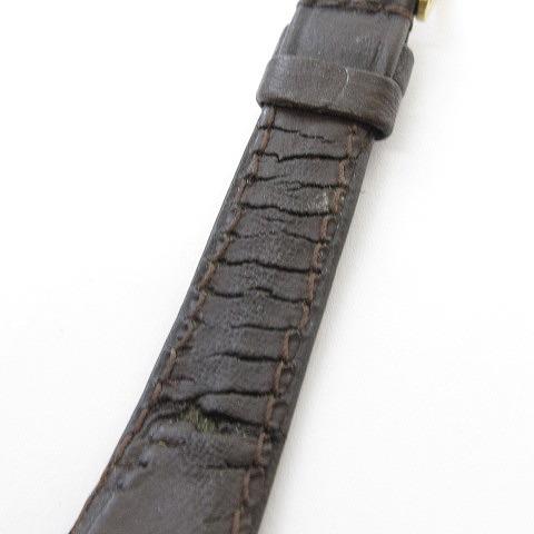 ロンジン LONGINES 稼働品 手巻き 腕時計 2針 文字盤ゴールドカラー 茶  