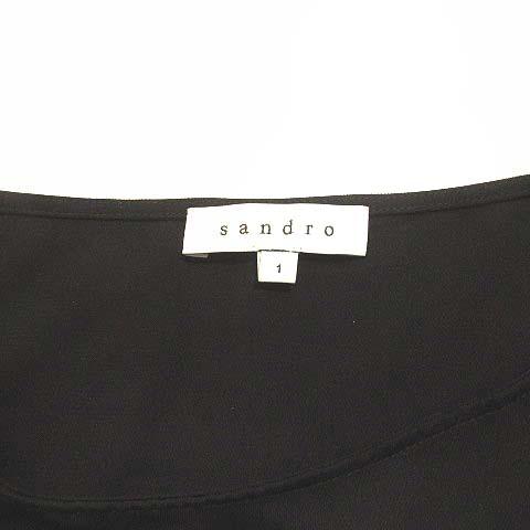 サンドロ sandro ワンピース ひざ丈 ノースリーブ サテン切替