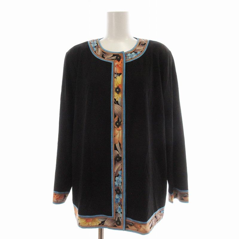 LEONARD 総柄カーディガン エレガント フラワー ゆったり 花柄金ボタン