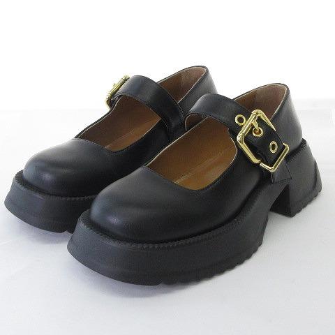 MARNI マルニ ハラコメタリック メリージェーンシューズ