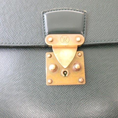 4313 美品 ルイヴィトン タイガ M30074 ブリーフケース グリーン LOUIS VUITTON ルイヴィトン ビジネスバッグ セルヴィエット