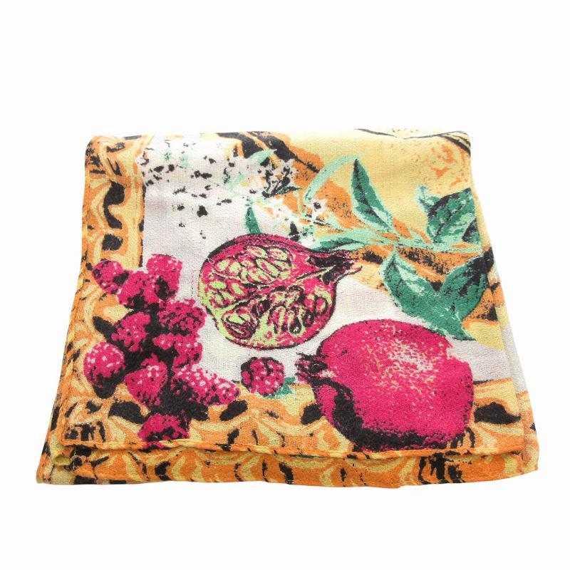 マニプリ manipuri 美品 スカーフ ショール 総柄 大判 花柄 ウール