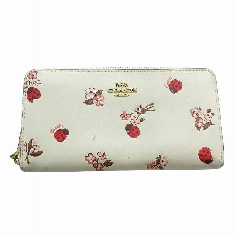 COACH コーチ 長財布 ウォレット 花柄 てんとう虫柄 ラウンド COACH コーチ 長財布 ウォレット 花柄 てんとう虫柄 ラウンド