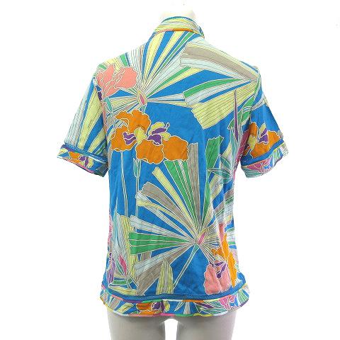 【LEONARD SPORT】半袖トップス 40 レオナールスポーツ LEONARD SPORT カットソー 花柄 半袖 ジップ