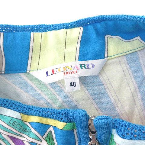 レオナール スポーツ カットソー 花柄 40 LEONARD SPORT LEONARD #anc レオナール カットソー 40 黒 マルチ シルク混 花