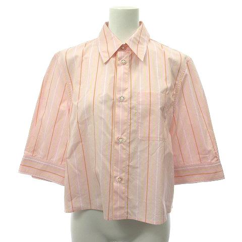 新品☆MARNI オレンジフローラルストライプシャツ