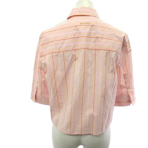 MARNI マルニ 01TQ 24 91055 24SS シャツ ブラウス 半袖 ストライプ 
