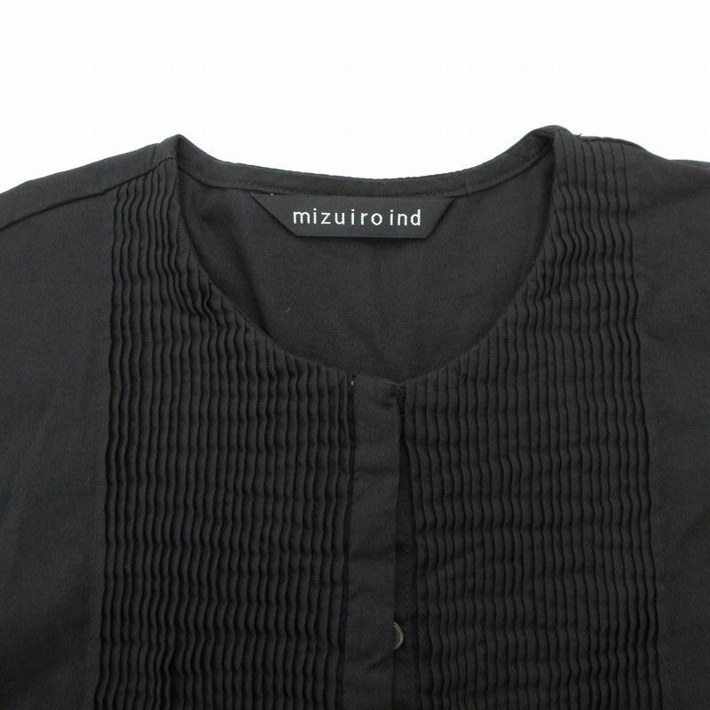 ミズイロインド mizuiro ind ピンタックロングワンピース シャツ