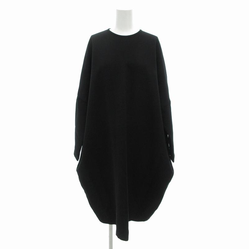 【美品】MIZUIROIND Uネック 長袖 ひざ丈 ワンピース 日本製 美品】MIZUIROIND Uネック 長袖 ひざ丈 ワンピース 日本製